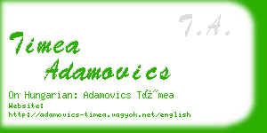 timea adamovics business card